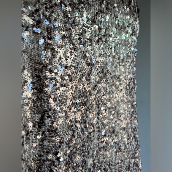 Calvin Klein Womens Brown Sequin Sleeveless Shift Midi Summer Dress Extra Small - Picture 9 of 11